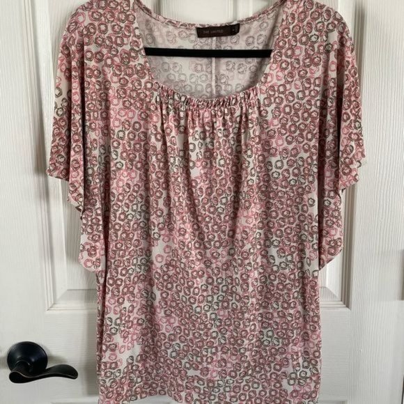 The Limited Cream & Pink Circle Print Blouse, Sz Medium - Picture 14 of 16